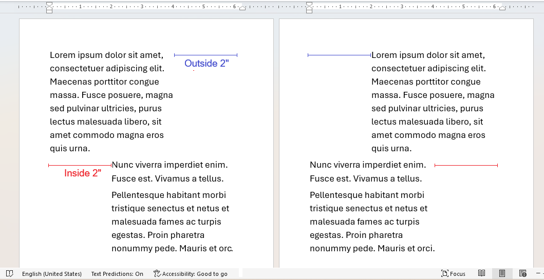 Indentation Inside and Outside on opposite facing pages in Word
